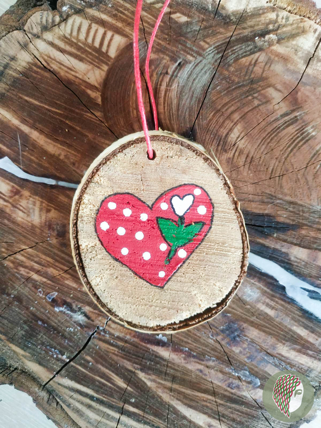 Дървена Рисувана Плочка Кръг S #9